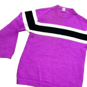 Arctic Cat Purple Vintage Ski Knit Sweater Mockneck Jumper Medium